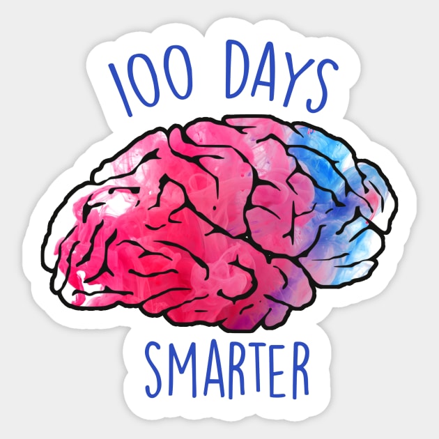 100 Days of School 100 Days Smarter Sticker by charlescheshire